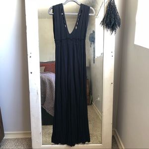 Free People wide legged black jumpsuit XS